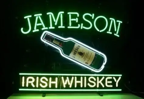 Jameson ирландское виски Стекло неоновый светильник знак|Неоновые лампы и трубки| |