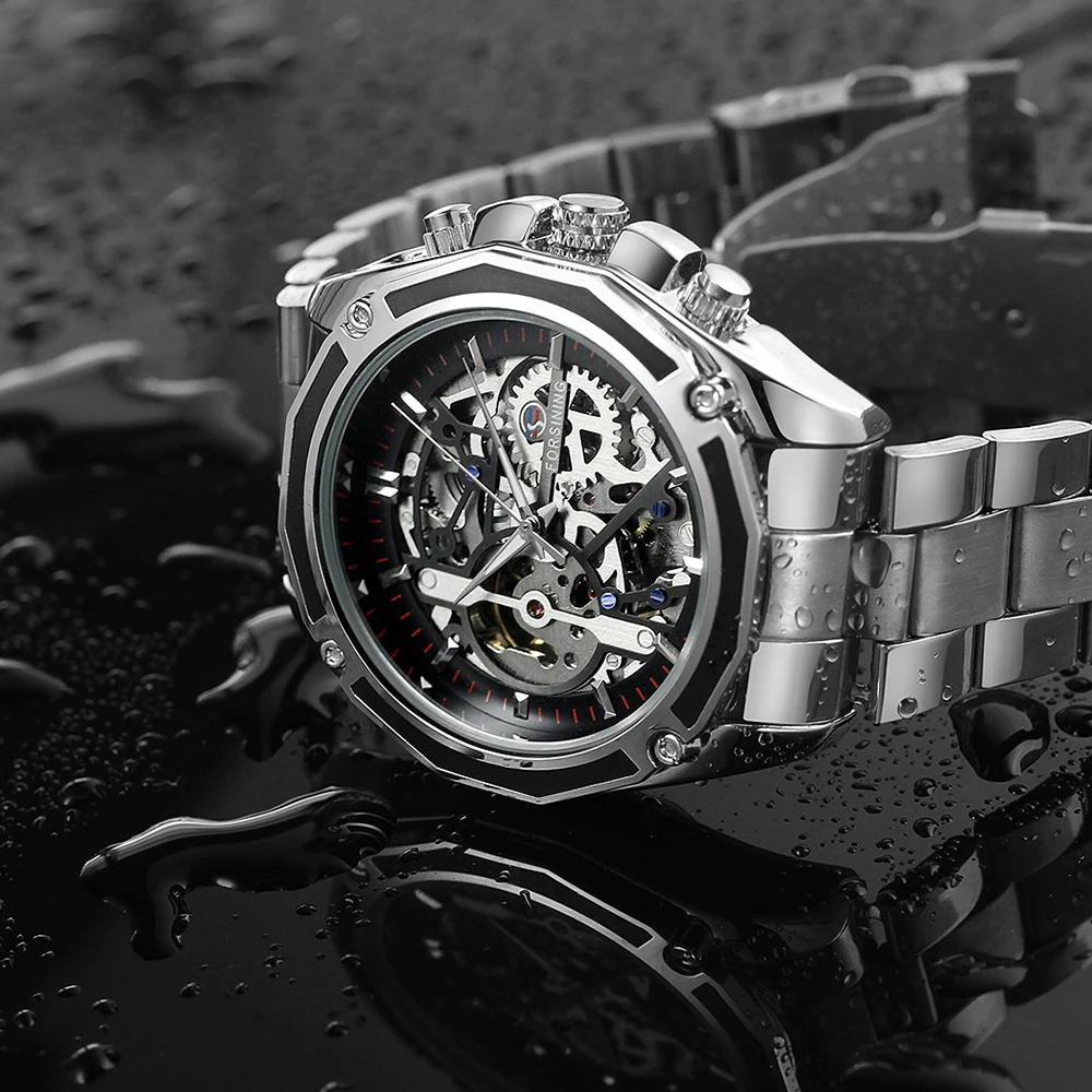 Мужские часы FORSINING Relogio Masculino Skeleton автоматические мужские лучший бренд роскошные