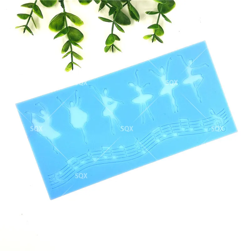 Танцевальная девушка/музыкальный символ силиконовая форма для кружев помадка