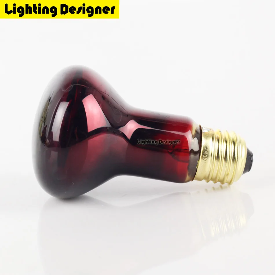 R63 40W 60W Red Heat Lamp Bulb Infrared Heating Spot Basking Reptiles Spotlight Helps Maintain Animal Warmth 220V | Лампы и освещение