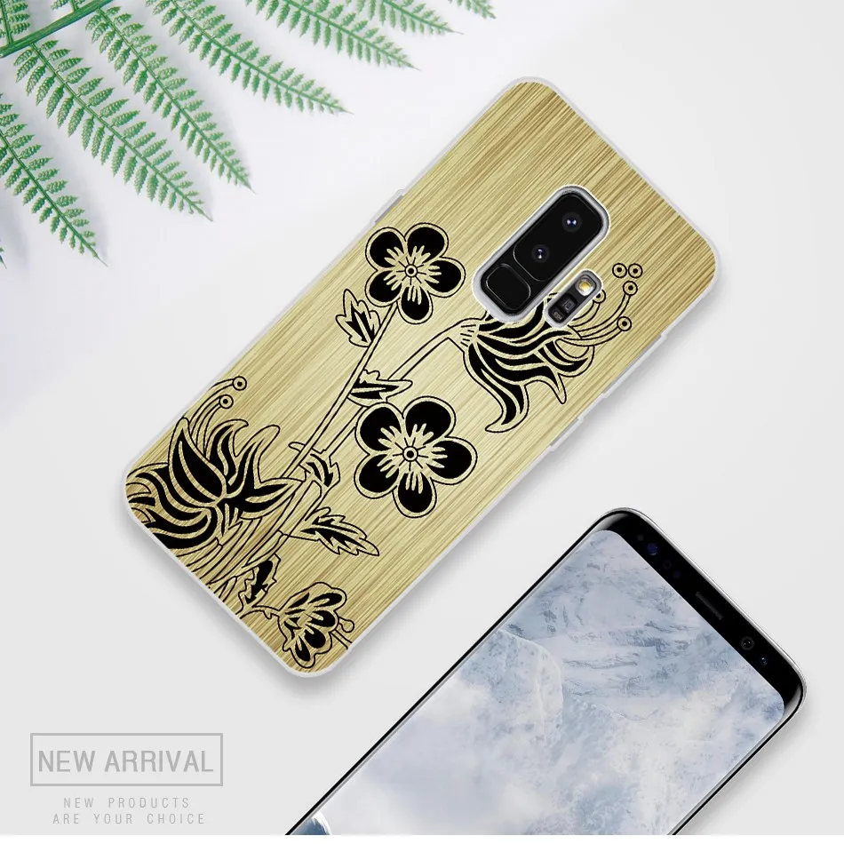 UTOPER основа для samsung Galaxy s9 чехол Дерево картина усиления кремния black rose Телефон s8
