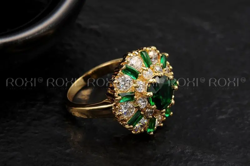 ROXI18K зеленое Оригинальное цветочное кольцо международная торговля горячее