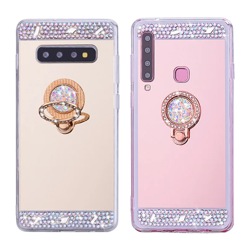 For Samsung Galaxy S10 Plus Case 5G Mirror Clear Armor A9 2018 A7 case Ring Cover phone bumper A50 A70 A20 S10e | Мобильные телефоны