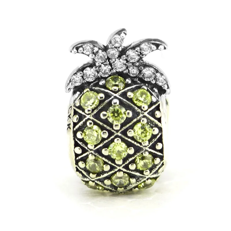 

DIY подходит для CKK талисманы браслеты блестящие бусины в форме ананаса Beads 100%-серебряные ювелирные изделия Бесплатная доставка