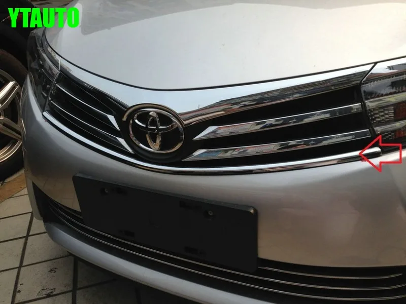 Авто Передняя решетка отделка для toyota corolla 2014 2015 abs 1 шт авто аксессуары|grill trim|toyota