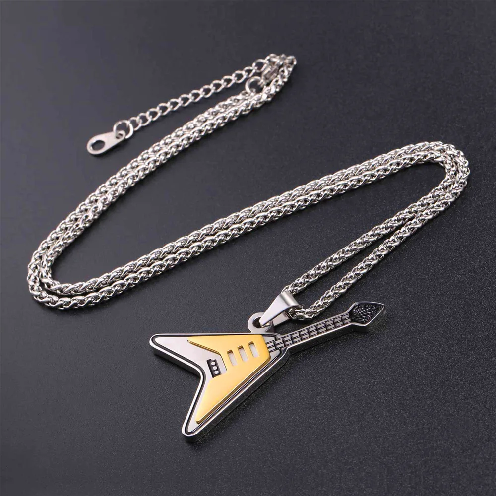 OEM Треугольные гитарные ожерелья и подвески с цепочкой из нержавеющей стали
