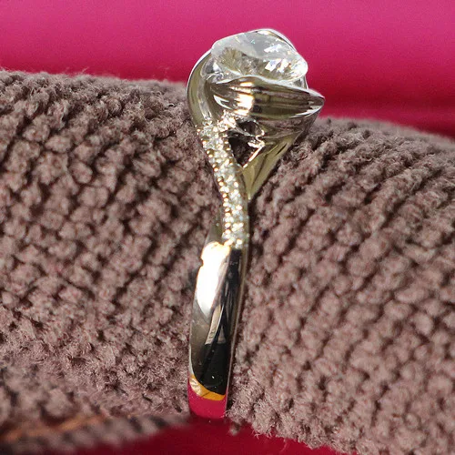 

Royal Design Lovely 0.5CT Certificate Female Promise Solid 14K White Gold Moissanite Diamond Ring For Bridal Wedding Jewelry