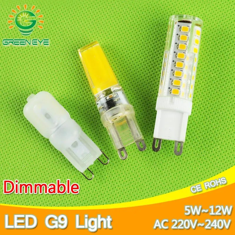 

5w~12w Dimmable led G9 220V lamp G9 Replace 30~70W halogen SMD 2835 LED G9 light Led bulb lamp Crystal Lampara Bombilla Ampoule