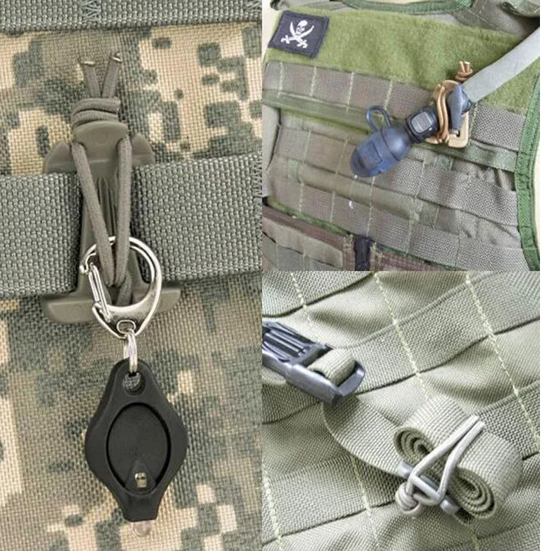 ITW Web Dominator Molle Backpack Carabiner Fixed Buckle Elastic Rope Webbing Buckle Winder Ribbon Clip Coiling Clamp