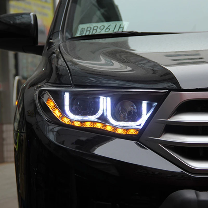 Автомобильный Стайлинг для Toyota Highlander 2012 2014 фары светодиодный ные DRL линзы двойной