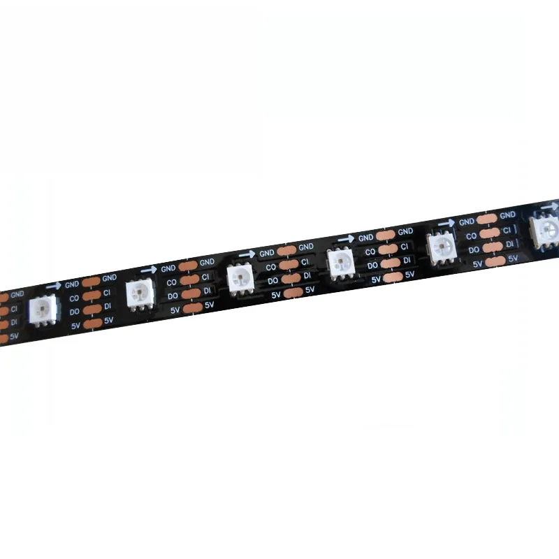 5mX SK9822 5050SMD RGB Цифровая гибкая светодиодная лента DC5V Вход 3032486072144LEDм ЧЕРНАЯ печатная плата (art.: 3920cc89593dd) - 3920cc89593dd
