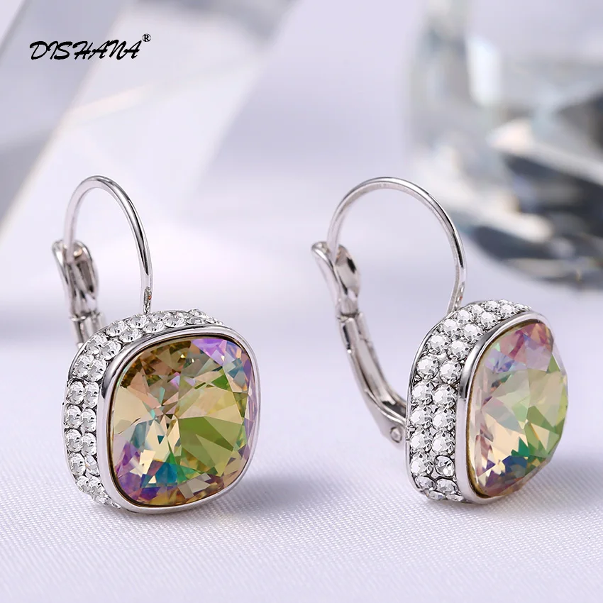 platinum plating Новые модные Эффектные серьги-капельки 5 цветов в винтажном стиле панк серебряного цвета с кристаллами для женщин, свадебные серьги "любовь" E0176-1 - Окраска металла: platinum plating