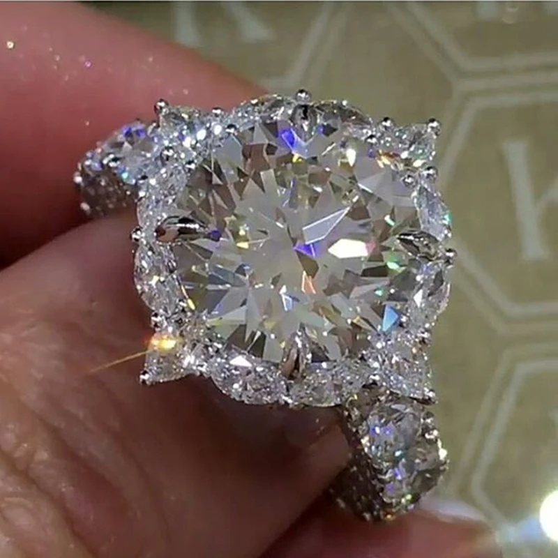 CUTEECO Модный Дизайн Горячая белые CZ серебряные кольца AAA циркон обручальные кольца для женщин ювелирные изделия