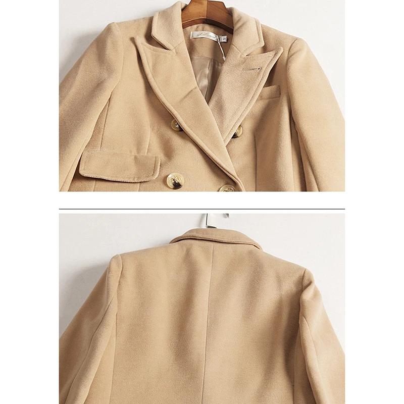 

2020 New Winter Coat Women's Long Thick Wool Trench Coats With Belt Loose Brand Style Camel Cashmere light luxury coats women