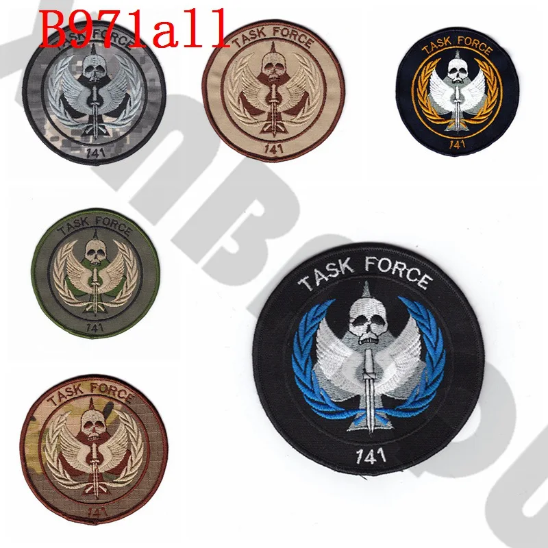Вышитая нашивка 10 см Black Ops TASK FORCE 141|Заплатки| |