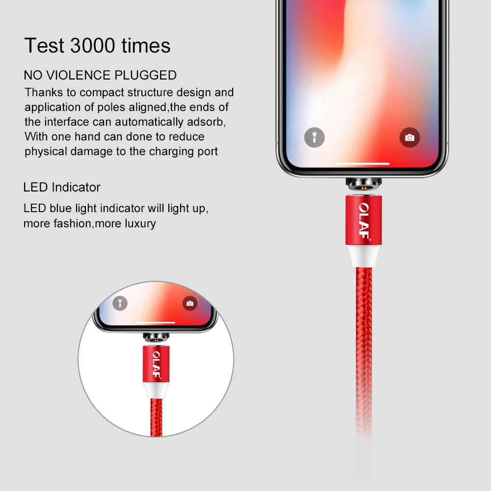 Магнитный кабель OLAF Micro usb Type C адаптер для быстрой зарядки магнитное зарядное