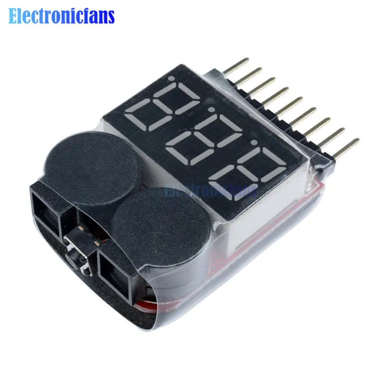 Тестер напряжения 1 8S Lipo Li Ion Fe 2 в Индикатор низкого сигнал тревоги для