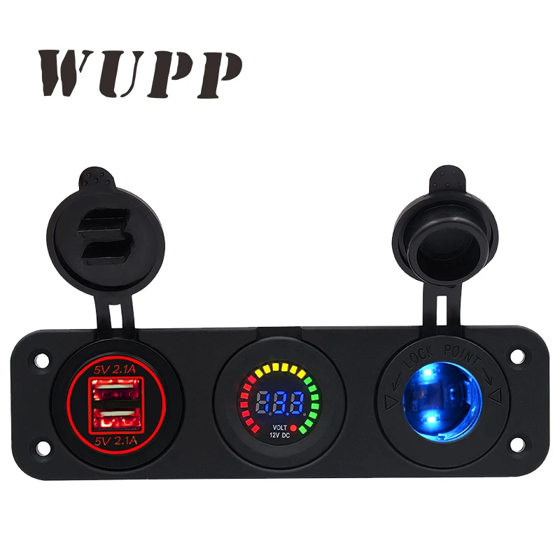WUPP Водонепроницаемый Dual Usb Автомобильное Зарядное устройство 5 В 4.2A