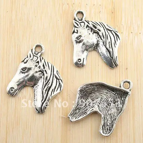 

18pcs antiqued silver horse disign pendant charm G1284