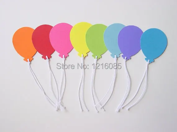 

Multicoloured Gift Tags with white Cord-Balloons Blank Favor Tags Blank Thank You Tags wedding birthday party Favor Tags