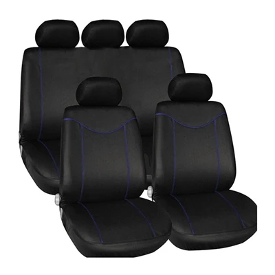 9pcs Set Blue 9 шт. Набор чехлов для автомобильных сидений, универсальные чехлы для задних передних сидений, Защитные чехлы для автомобильных сидений, автомобильные аксессуары для интерьера, красный/серый - Название цвета: 9pcs Set Blue