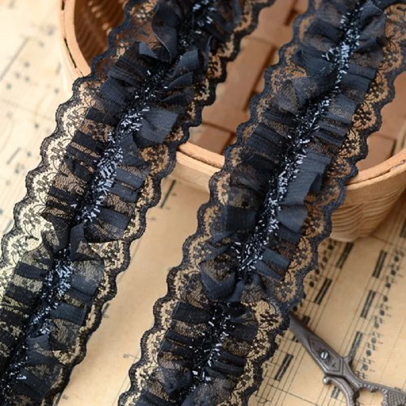 

hot sale Eva garment accessories Double black doll dress lace