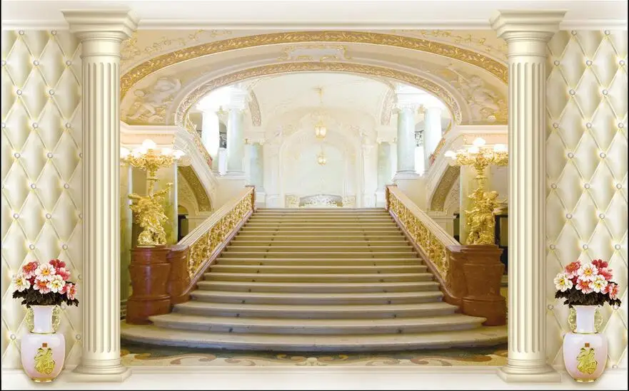 Пользовательские фото 3d обои Нетканые настенные стикеры Европейская картина с