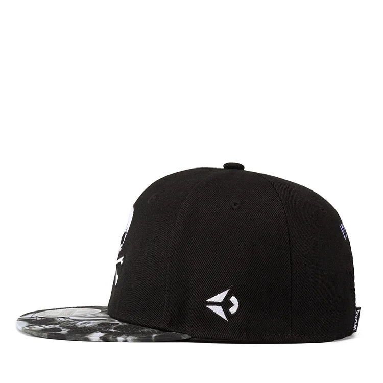 Бейсбольная Кепка Snapback для мужчин с черепом и вышивкой хлопковые однотонные