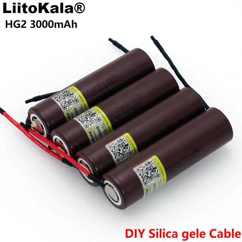 Литий ионный аккумулятор Liitokala HG2 3000 мАч перезаряжаемая батарея 18650 3 7 В 20 А разряд