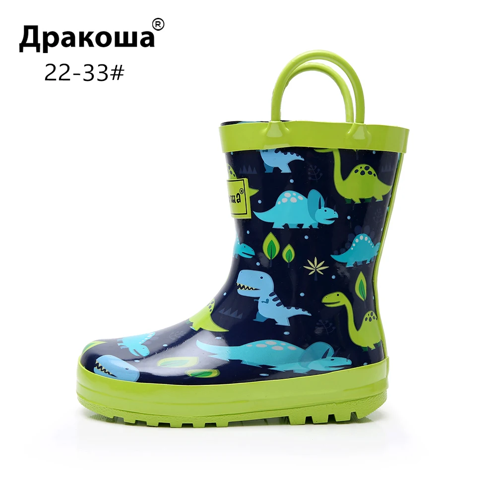 Детские резиновые ботильоны с ручками Apakowa для мальчиков и девочек рисунком