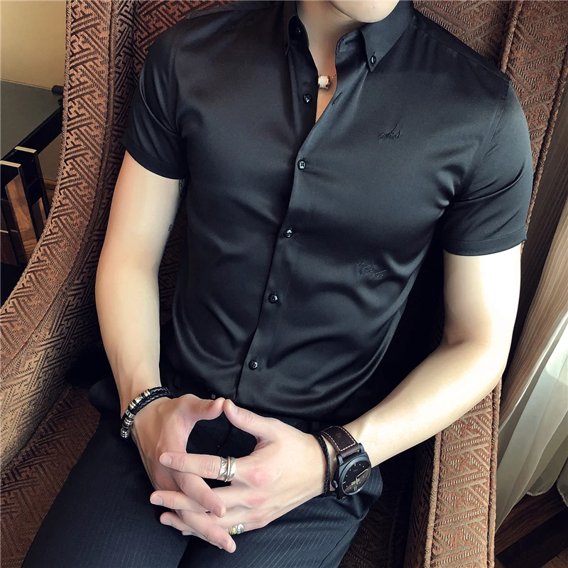 18 летний стиль мужская Молодежная одежда с коротким рукавом для ночного клуба