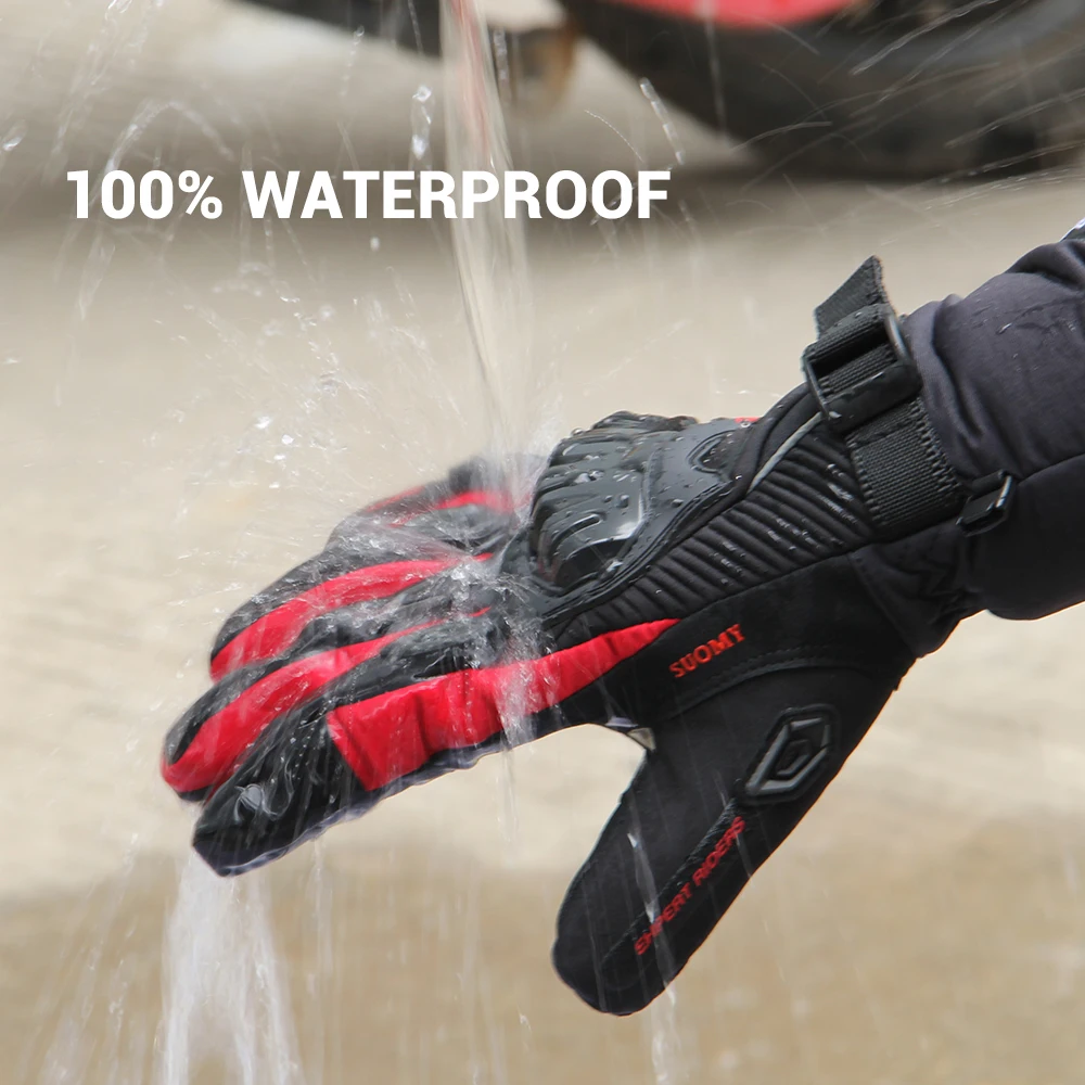 Мужские мотоциклетные перчатки SUOMY 100% водонепроницаемые ветрозащитные зимние