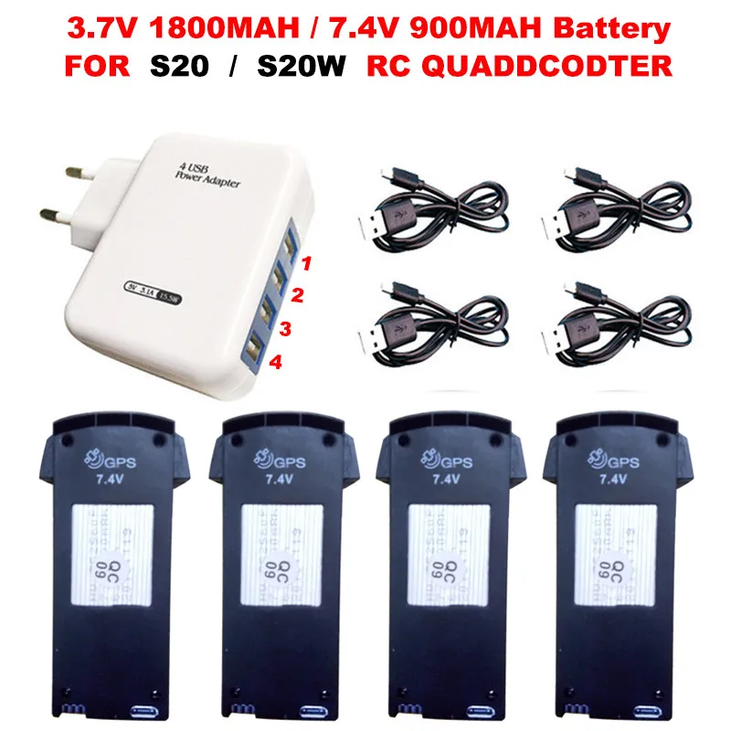3 7 В 1800 мАч/7 4 900 мАч Lipo батарея для S20/S20W GPS RC Quadcopter запасные части аккумуляторная