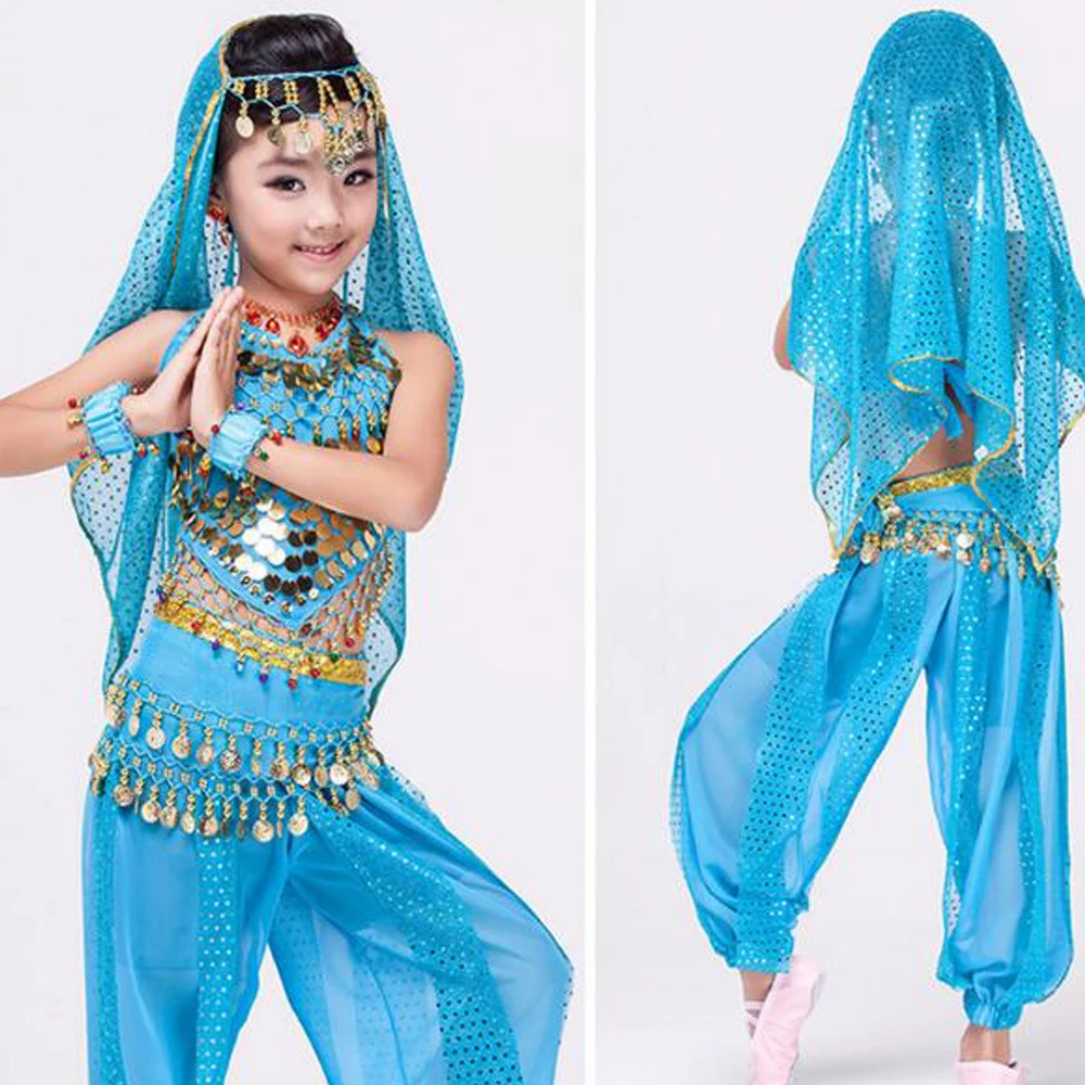 4 шт. хит продаж индийский Детский костюм Болливуда для танца живота индийские