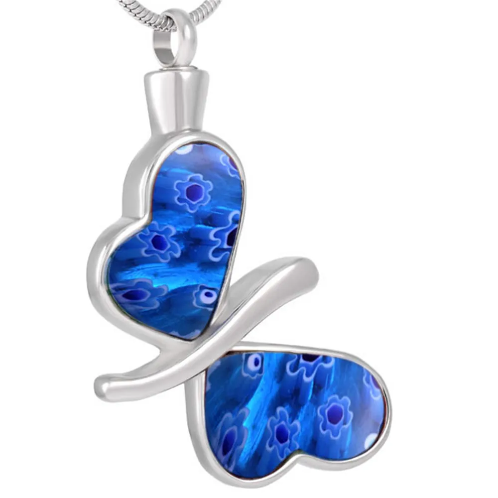 Бабочка серии кремации урна ожерелье мемориальное украшение для праха Keepsake из нержавеющей стали Урна кулон - Окраска металла: Золотое шампанское
