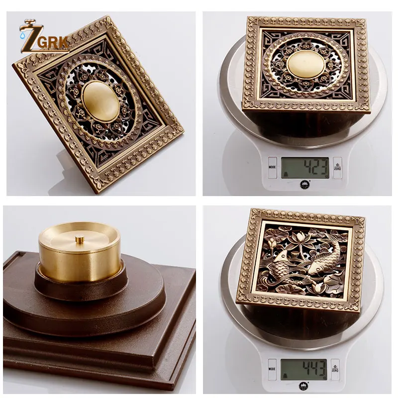 Слив для душа ZGRK Античный Твердый латунный сливной фильтр пола аксессуары ванной