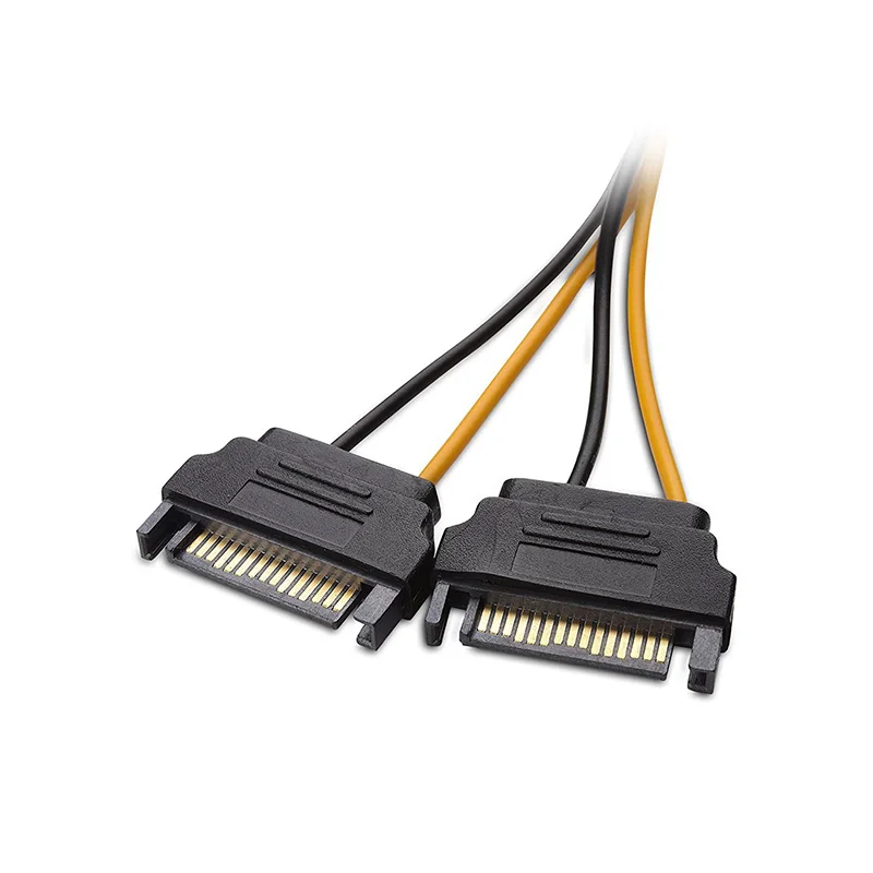 Etmakit 1 шт./5 шт. двойной 15Pin SATA штекер PCIe 8Pin(6 + 2) Мужской кабель питания для