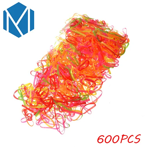 M MISM 1 упаковка = 600/2000 шт Девушки ТПУ одноразовые резинки для волос резинки конский хвост держатель прическа красочные резинки для волос аксессуары - Цвет: Colorful Gum