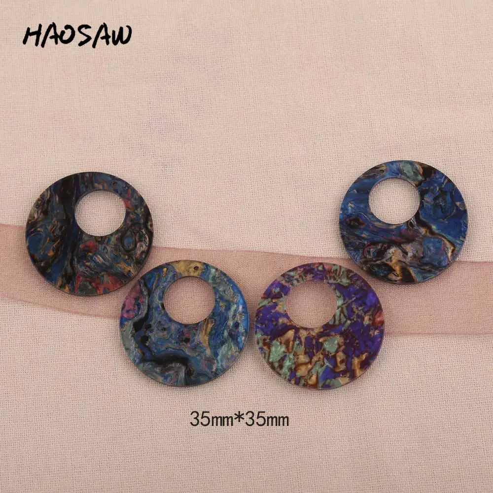 HAOSAW 35 мм 6 шт./лот очарование уксусной кислоты/полые круглые/дизайн масляной