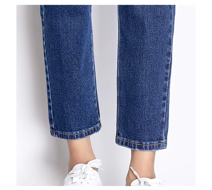 Женские классические джинсы LEIJIJEANS, голубые хлопковые свободные брюки из денима, полной длины, джинсы-бойфренды со средней посадкой, большие размеры, весна-лето