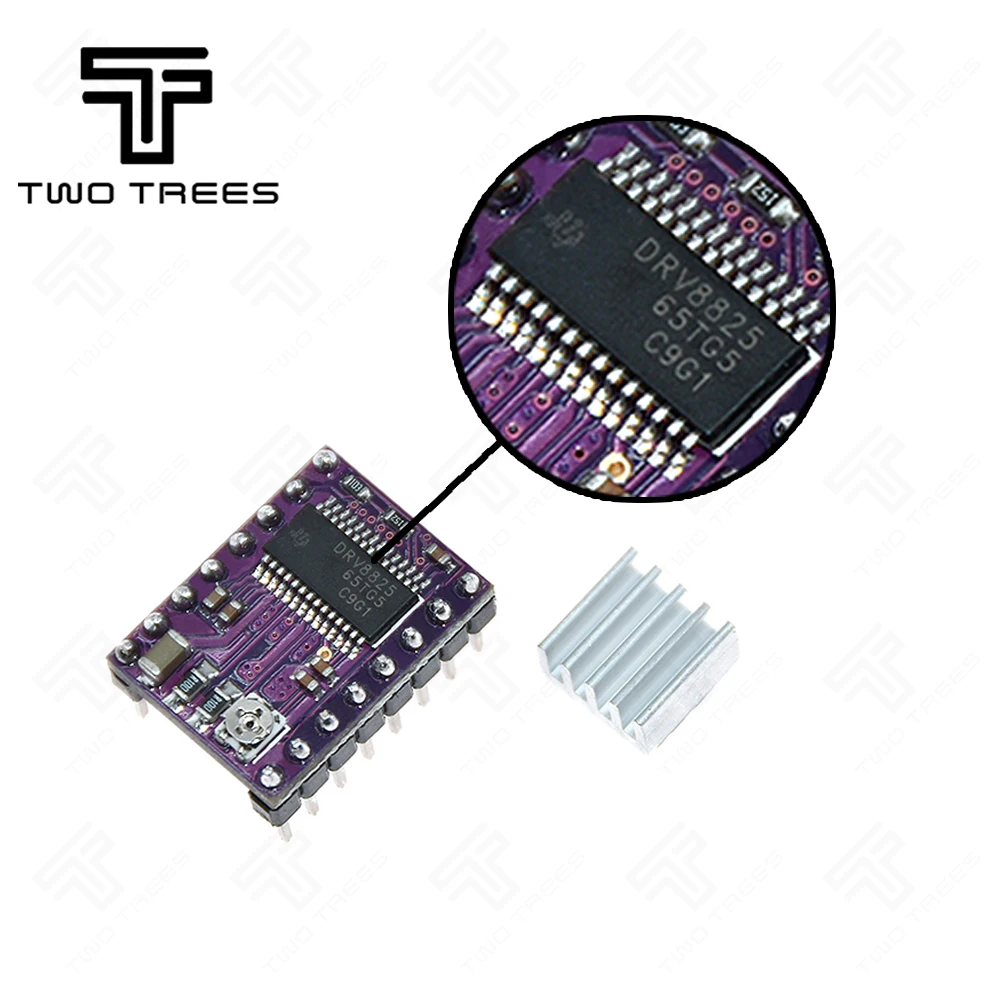TWOTREES 3d принтер части Reprap A4988 DRV8825 шаговый двигатель драйвер модуль с радиатором Stepstick DRV8825 совместимый StepStick