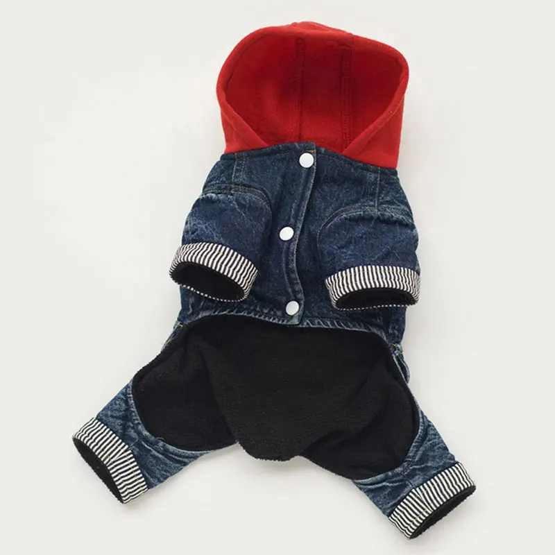 Повседневный стиль четыре ноги джинсы одежда в полоску черный цвет собачка