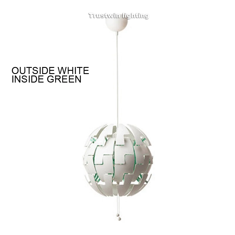 white and green Современный подвесной светильник с шаровым шаром, светодиодный, дизайнерский, для столовой, гостиной, простой, пластиковый, подвесной светильник - Цвет корпуса: white and green