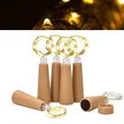 10 светодиодный20 светодиодный гирлянда, солнечные светильники в форме винных бутылок, солнечные пробковые сказочные огни, Рождественский свет, светодиодный медный гирлянда, провода, гирлянды