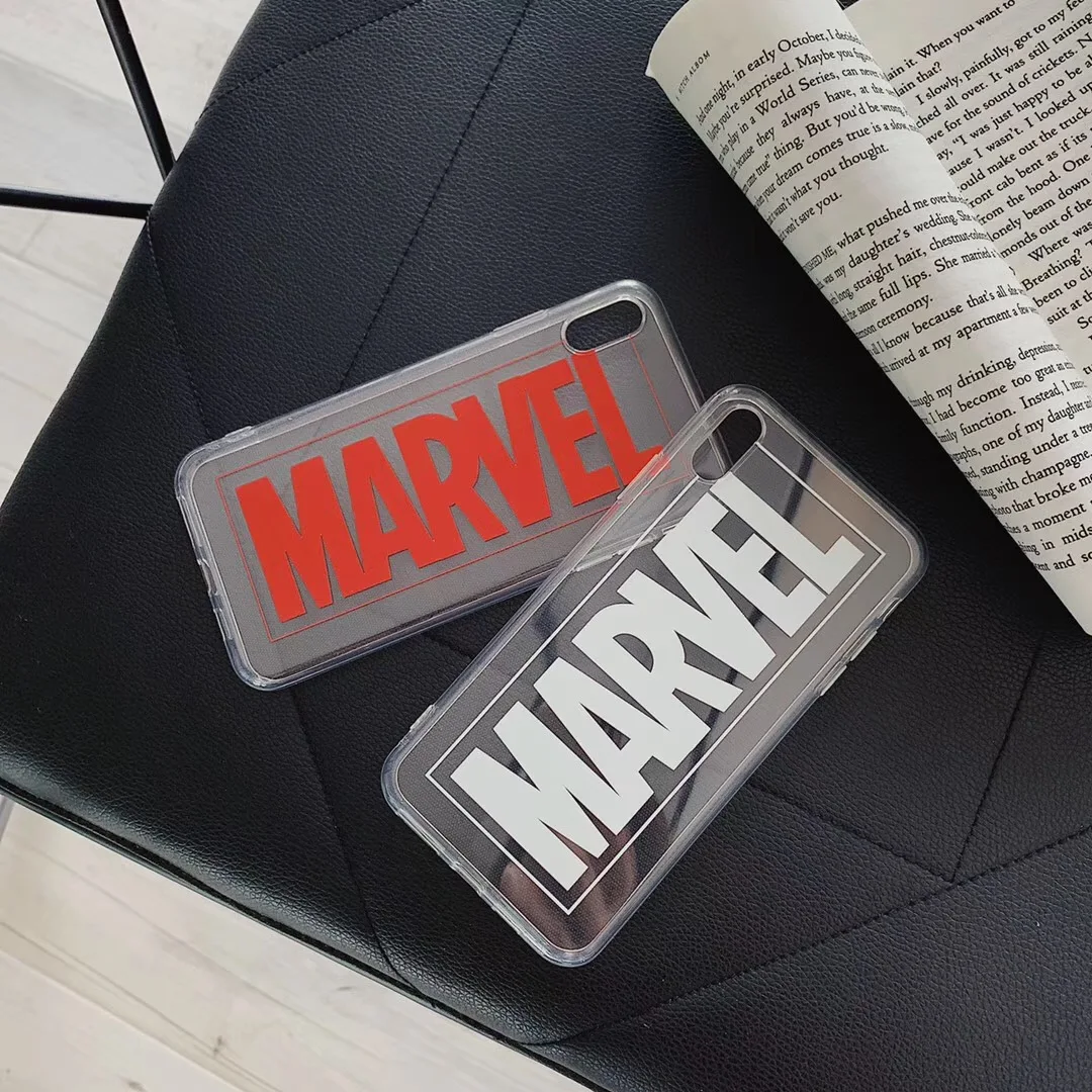 MARVEL LOGO Avengers Heros case cover for apple iphone X XS MAX XR 7 7Plus 8 8Plus 6 6sPlus Transparent soft silicone Coque |
