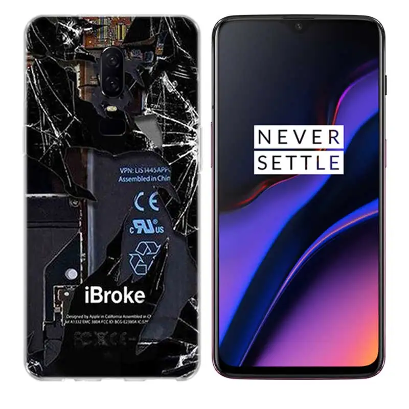 Phone Battery Clear Luxury Soft TPU Silicone Back Case For OnePlus 7 Pro 5 5T 6T 6 3 3T Fundas Printed Cover Coque |