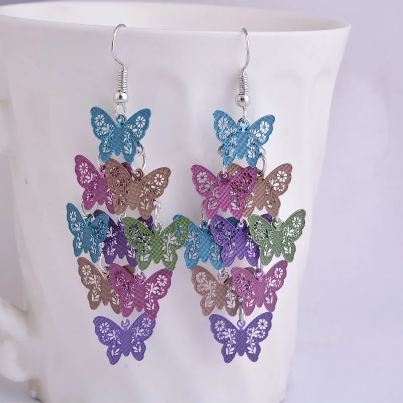 Подарок на день рождения летние висячие серьги сделай сам в виде бабочки