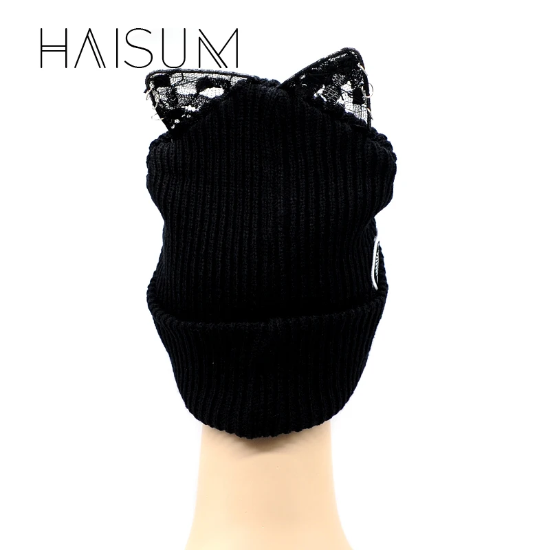 

2018 Direct Selling Real Haisum Korean Fashion Lady Winter Warm Knitting For Ear Beanie Skullies Hat Caps Crystal Hats Hn15