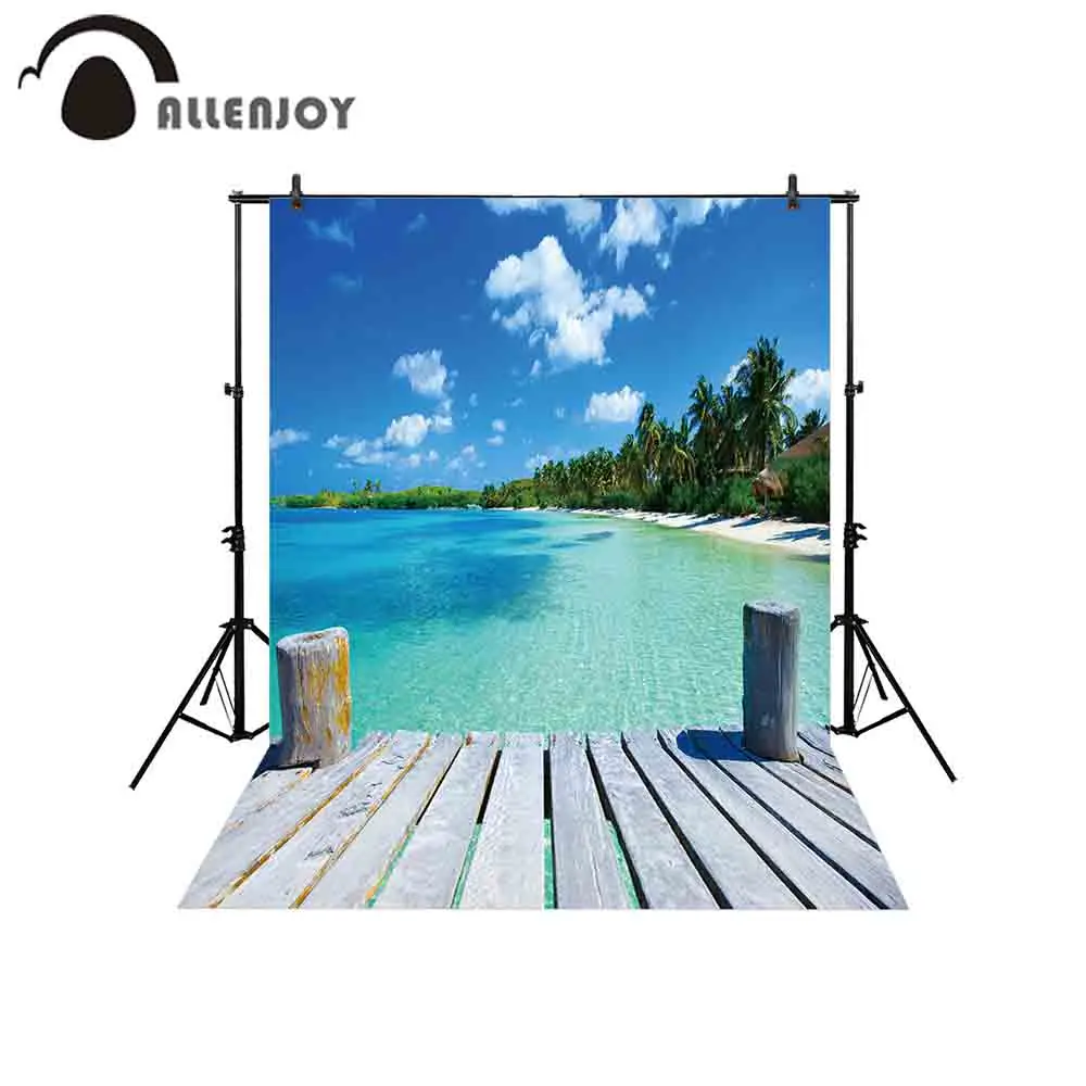 Allenjoy фоны для фотостудии пляж тропический море кокосовое дерево летние горячие