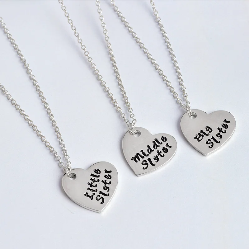 Ожерелье в форме сердца золотистое/серебристое 3 шт./компл.|crystal heart pendant|heart pendantlittle